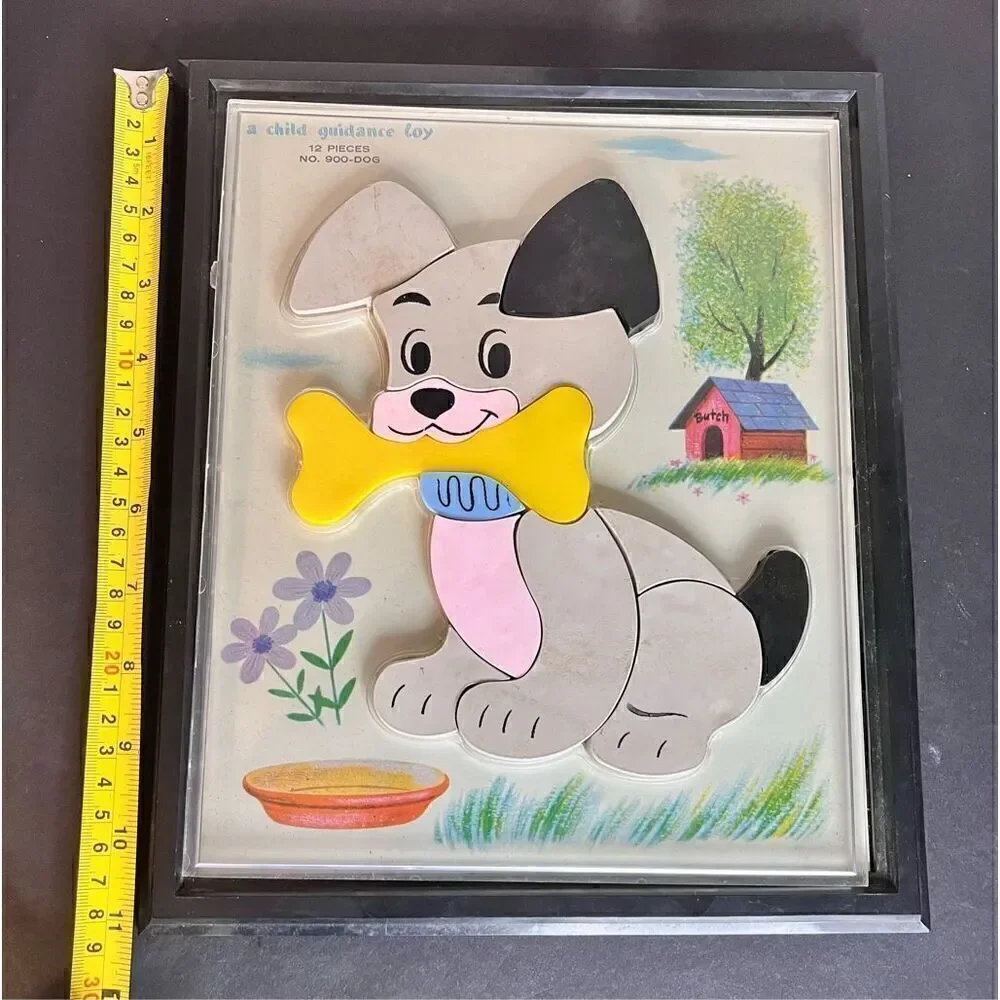 Vintage 1960’s Dog No. 900 A Child Guidance Toy Magnetic Jigsaw Puzzle 12 Pieces